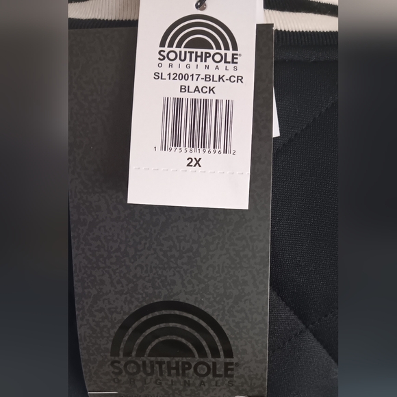 Black and Cream Southpole Varsity Jacket Women's Size 2X New With Tags - Picture 4 of 6